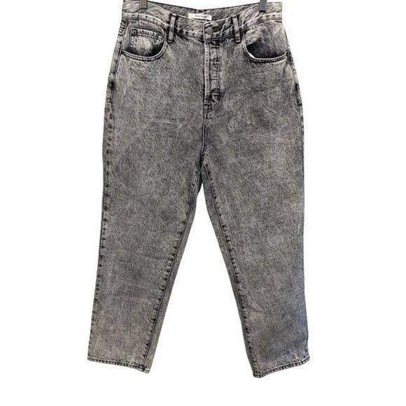Pacsun Womens Acid Wash High Rise Straight Button Fly Jeans Black Size 29 - Picture 1 of 11